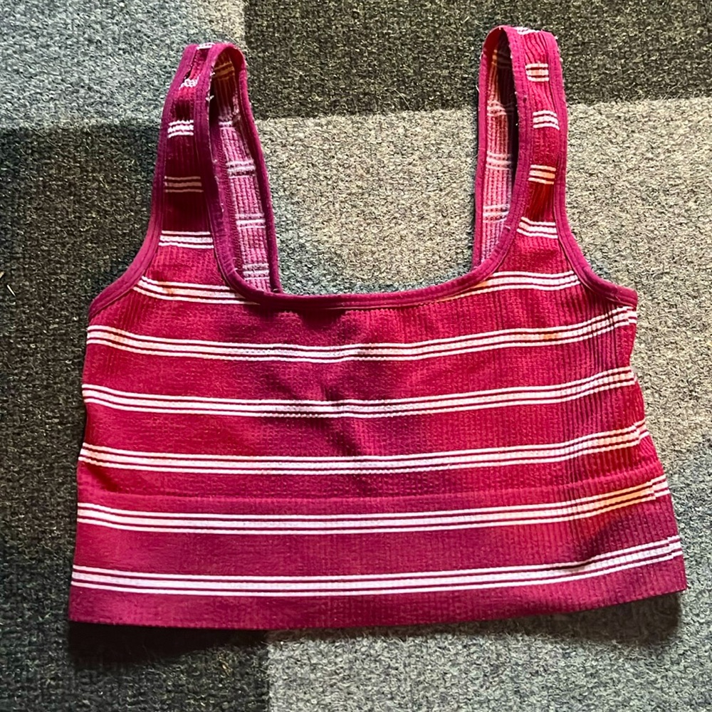 Ree and white striped No boundaries tank/crop top